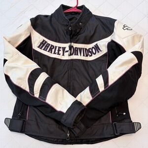 Harley-Davidson Women's Black and off white with purple accents Jacket